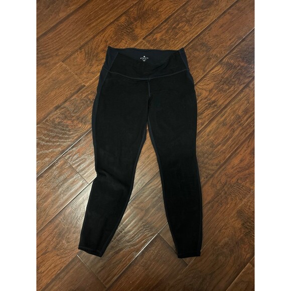 Athleta Leggings Suede Strut Tight Black Faux Suede Women's Size M - Picture 1 of 5